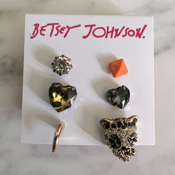 Betsey Johnson Jewelry - BETSEY JOHNSON Stud Earrings Set of Six